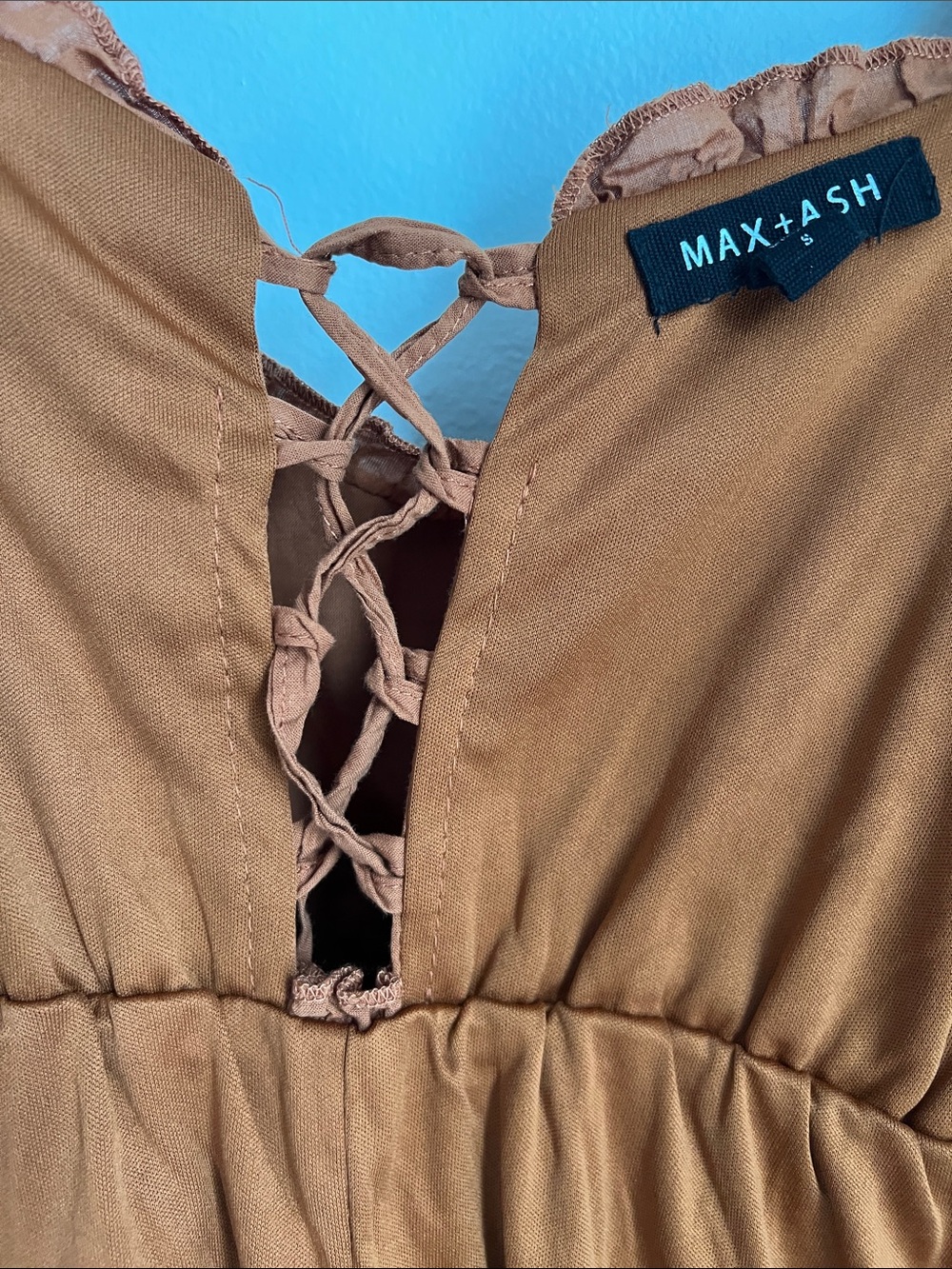 Max + Ash | Rust Puff Sleeve Tiered Mini Dress #3WAJT2398 Size S - Picture 14 of 16